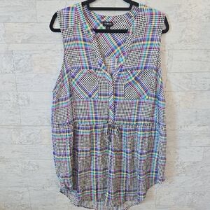 Torrid Size 1 Sleeveless Shirt Tank Top Adjustable Waist Tie